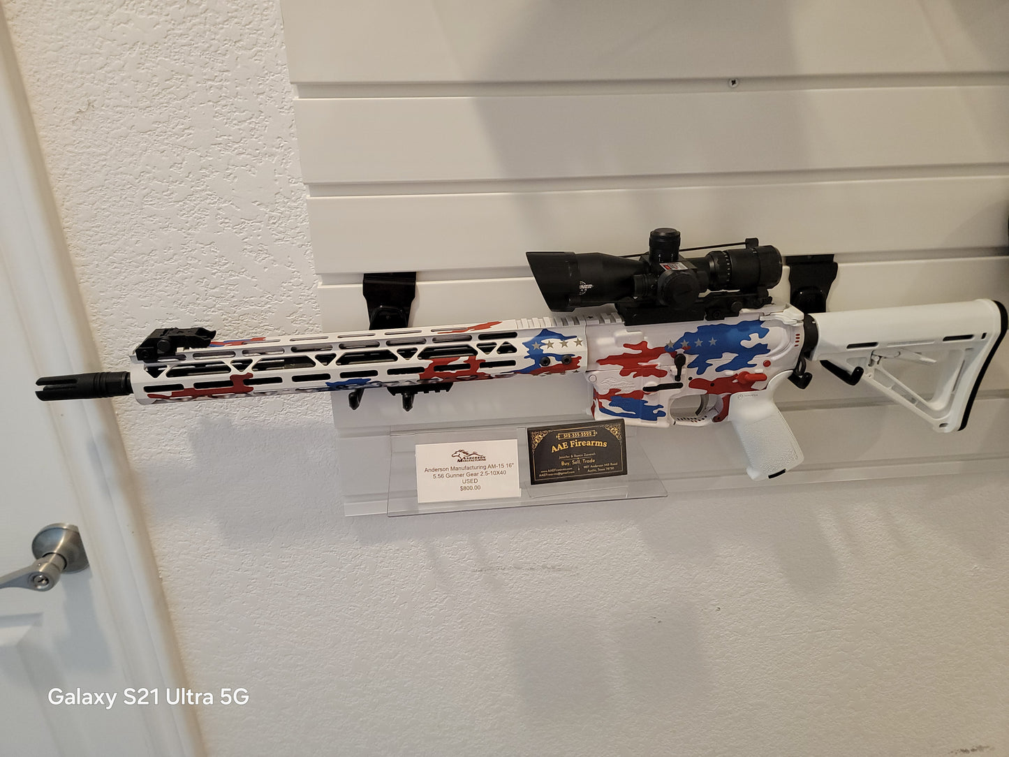 Anderson AM-15 AR 15 rifle white American Flag Patern