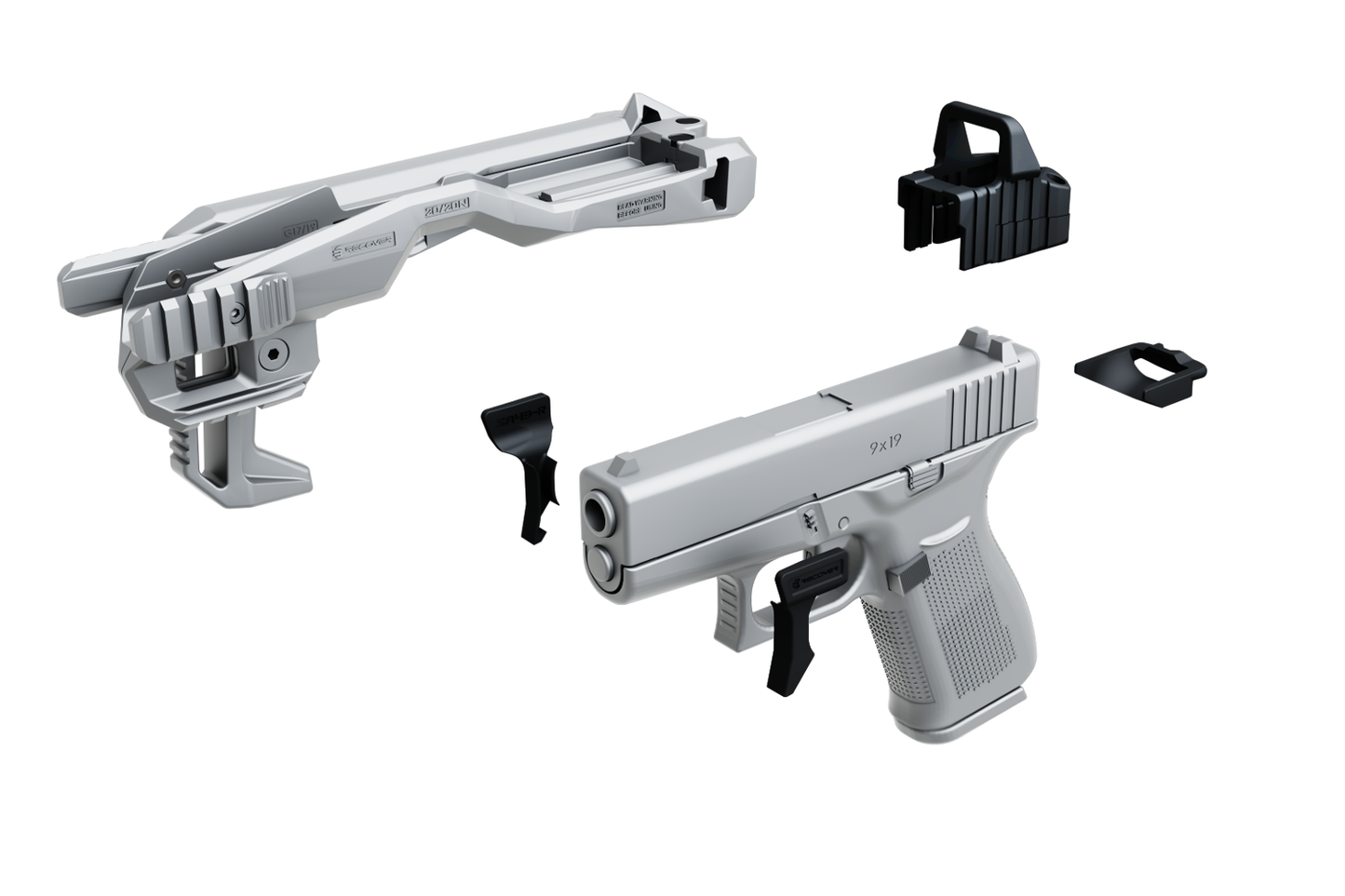 RECOVER TACTICAL SA43 20/20N STABILIZER KIT UPGRADE FOR GLOCK G43 43X G48
