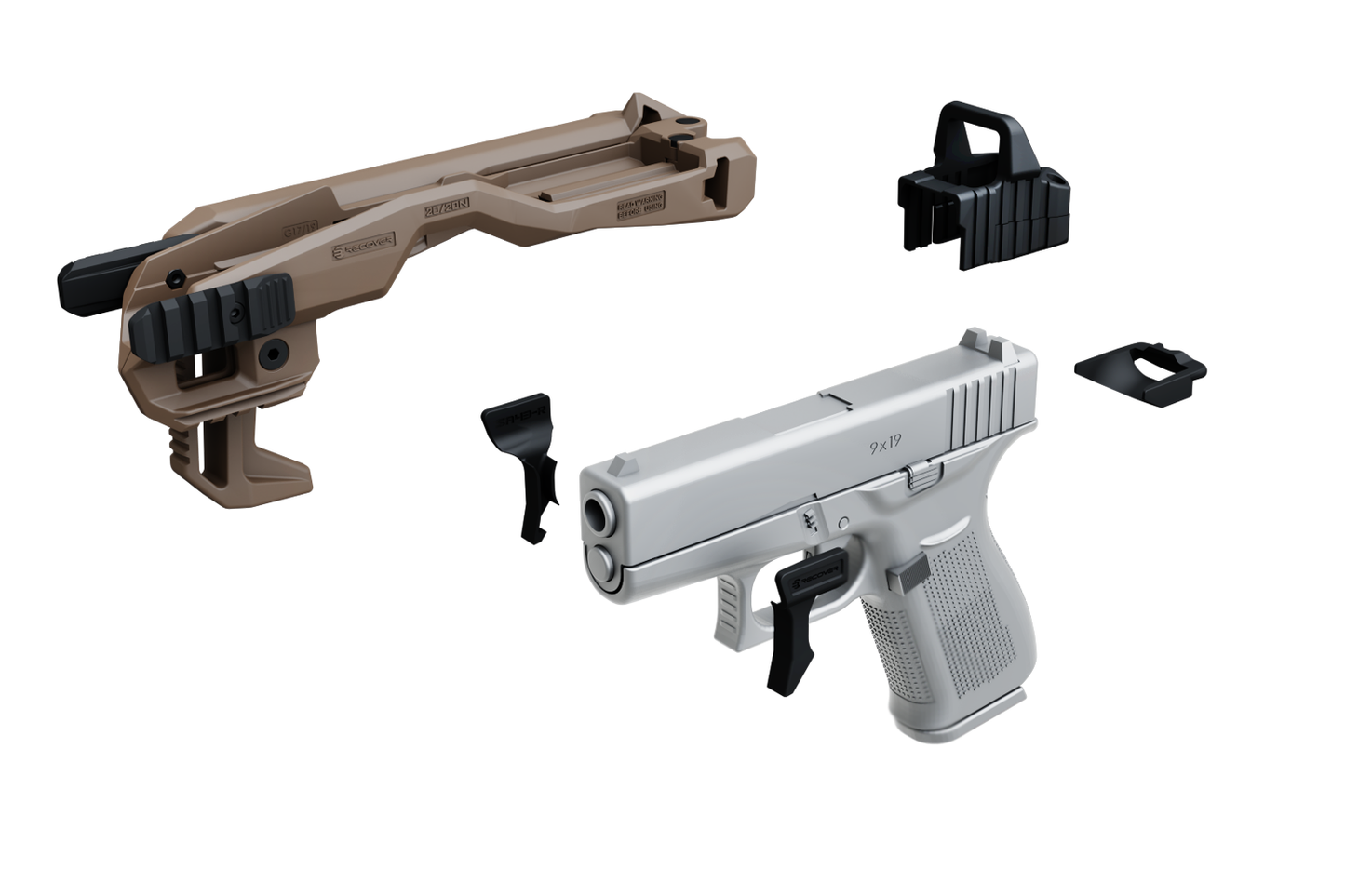 RECOVER TACTICAL SA43 20/20N STABILIZER KIT UPGRADE FOR GLOCK G43 43X G48