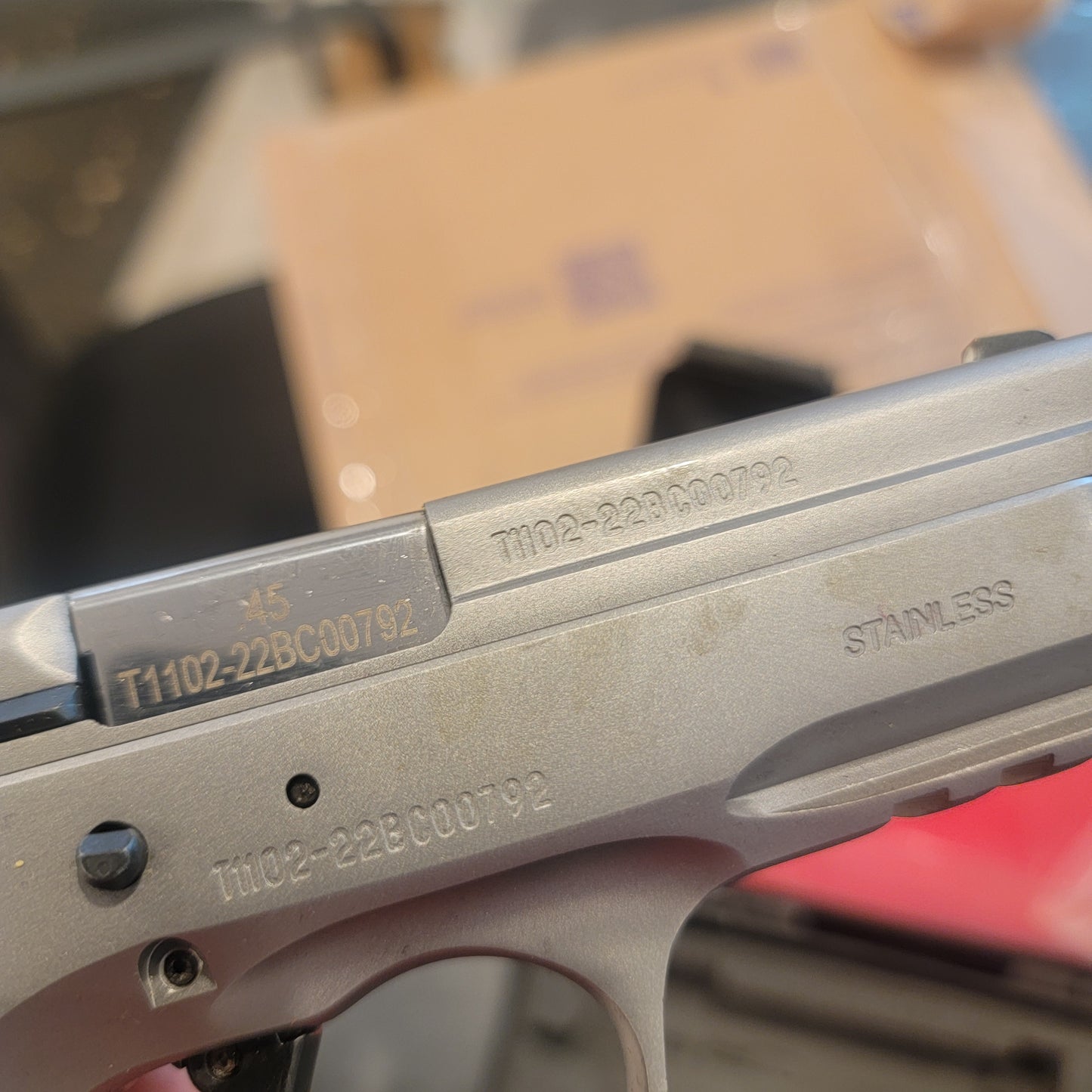 SAR USA K2 45C Compact .45 ACP Stainless K245CST Black handle