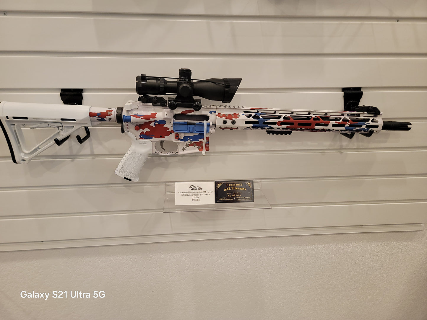 Anderson AM-15 AR 15 rifle white American Flag Patern