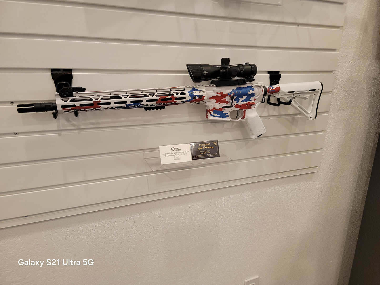 Anderson AM-15 AR 15 rifle white American Flag Patern
