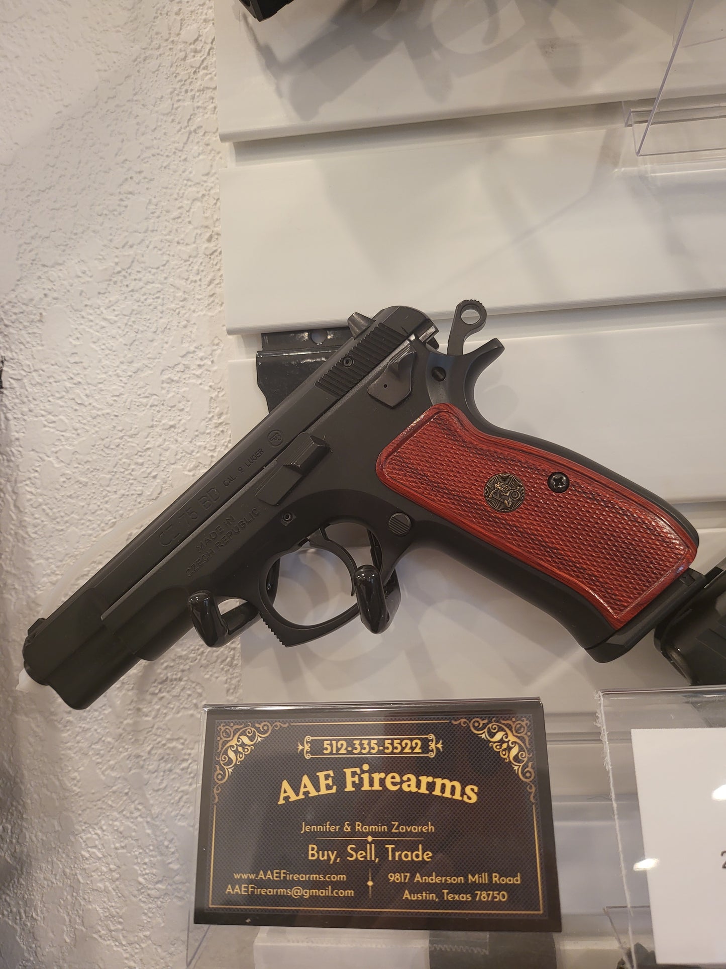CZ 75 BD 9MM FS 16RD 4.6" BLACK RED GRIP USED