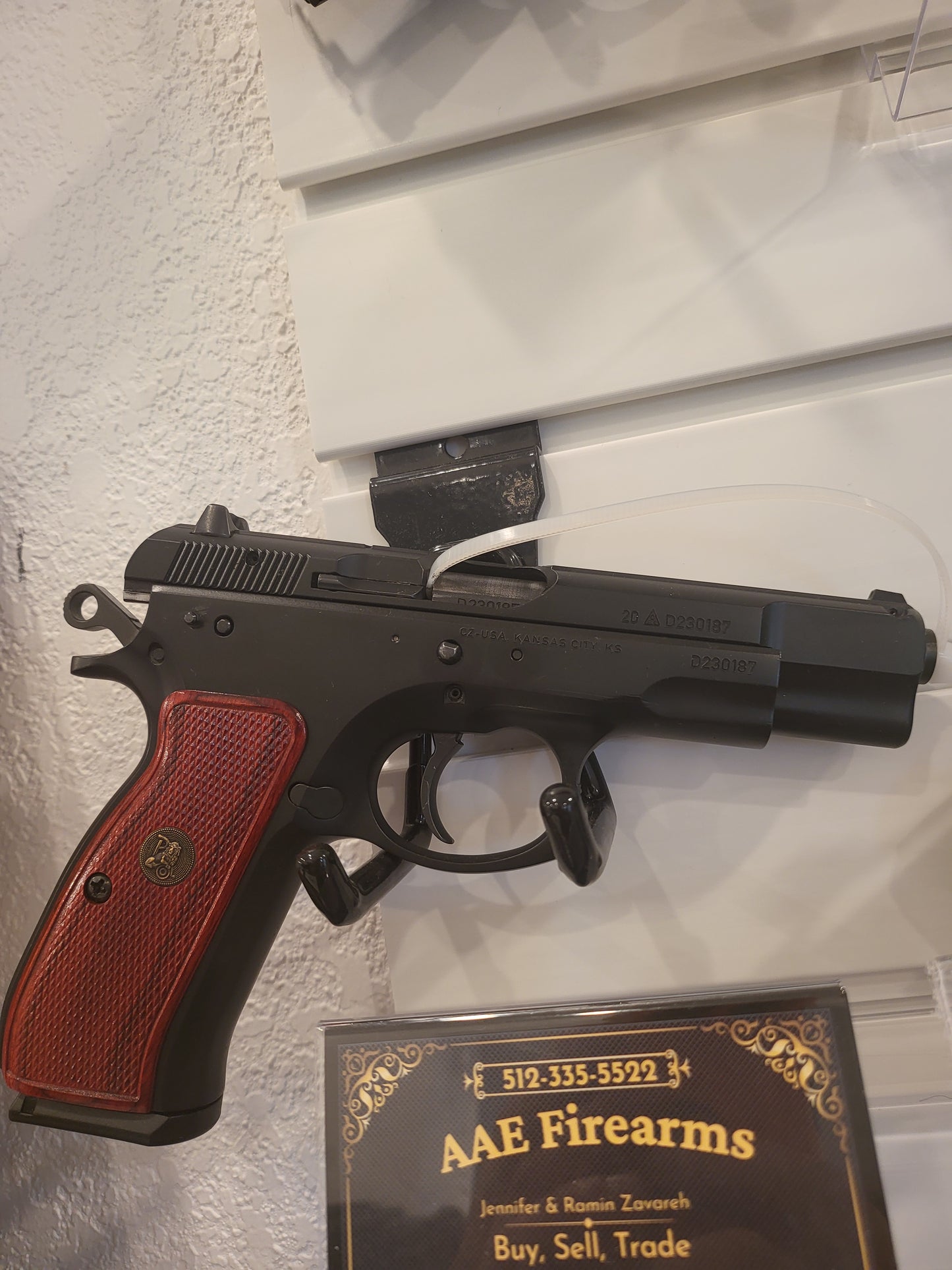 CZ 75 BD 9MM FS 16RD 4.6" BLACK RED GRIP USED