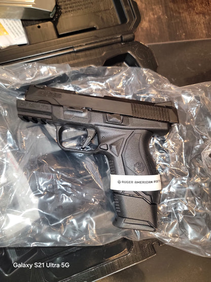 Ruger American Compact 9mm Pistol gray 12 and 17 round mags
