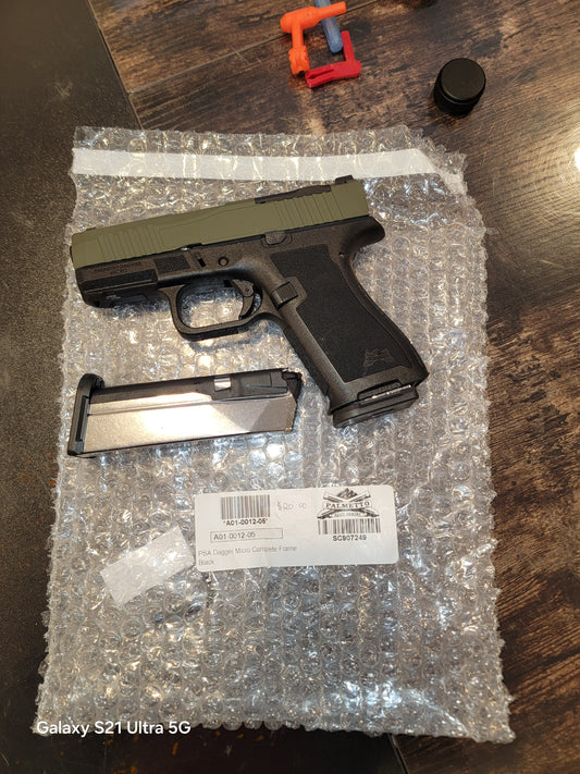 PSA Dagger Micro 9mm Pistol - Shield Cut, GREEN 2X15 ROUND MAGAZINE