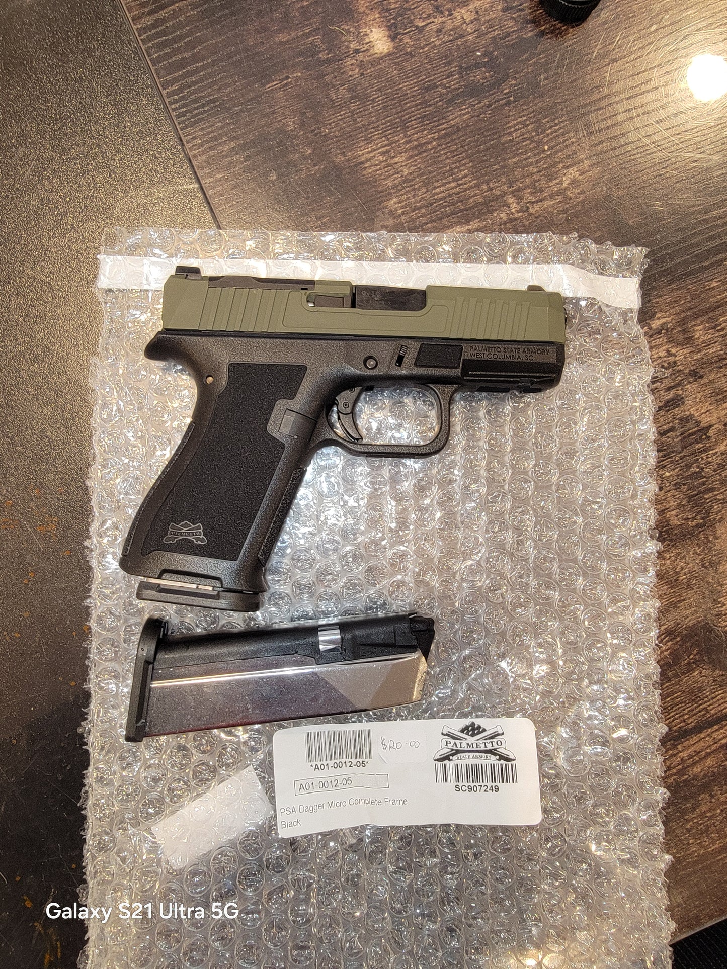 PSA Dagger Micro 9mm Pistol - Shield Cut, GREEN 2X15 ROUND MAGAZINE