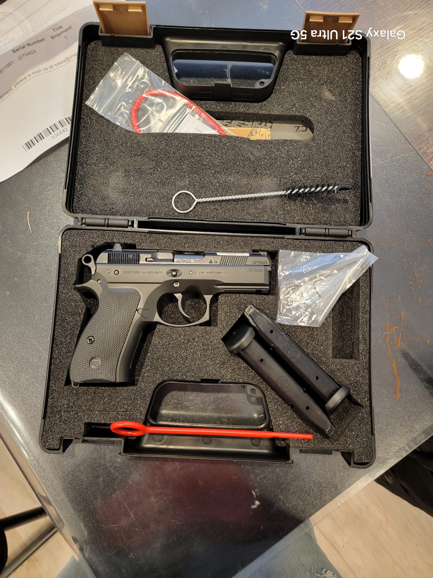CZ USA P01 9MM 15 RD COMPACT 3.75" BLACK RUBBER GRIP