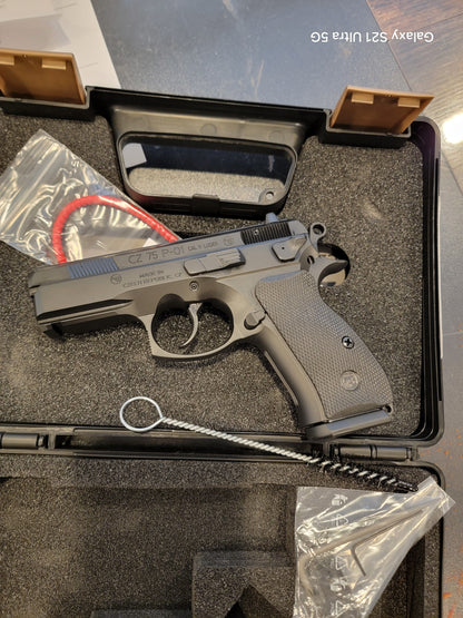 CZ USA P01 9MM 15 RD COMPACT 3.75" BLACK RUBBER GRIP