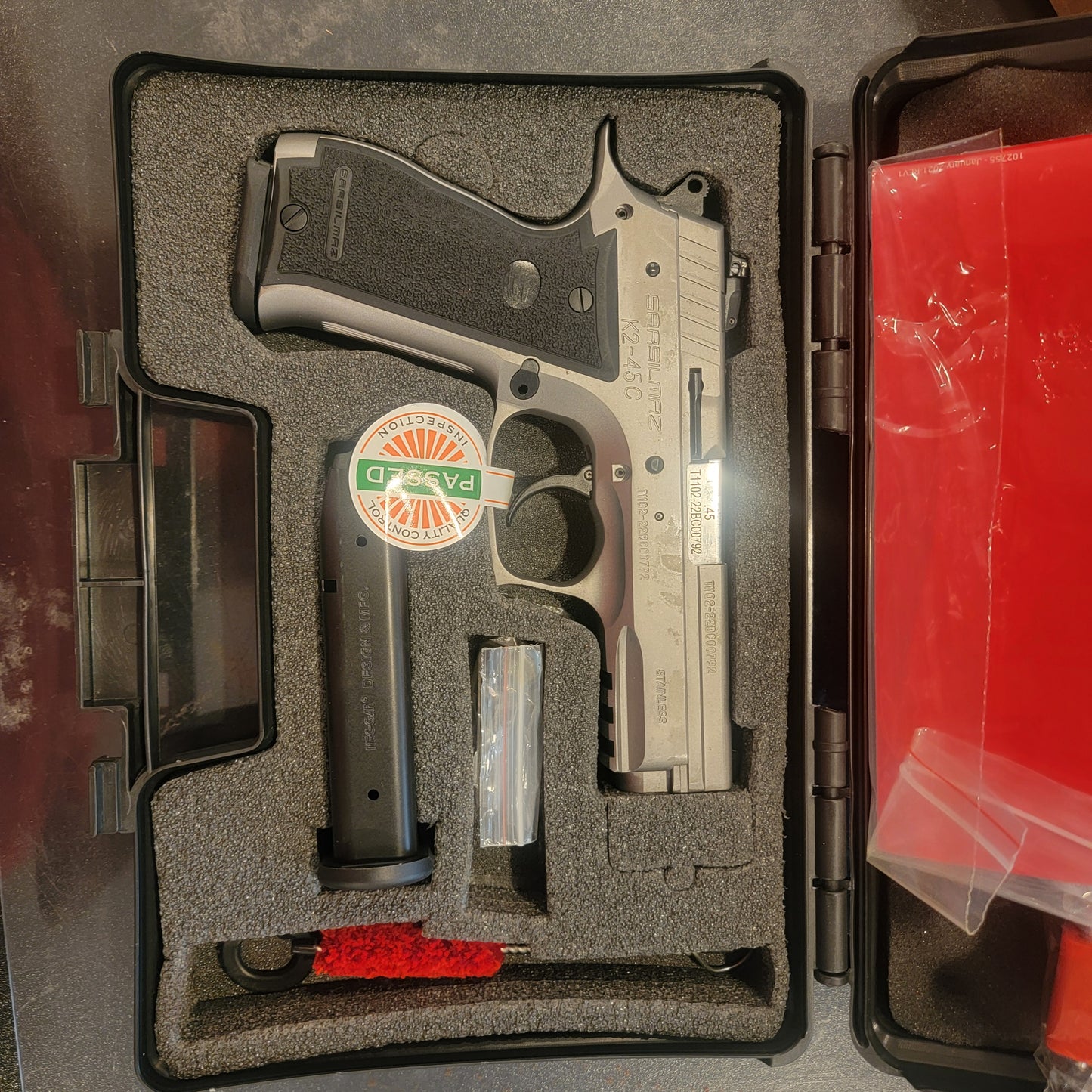 SAR USA K2 45C Compact .45 ACP Stainless K245CST Black handle