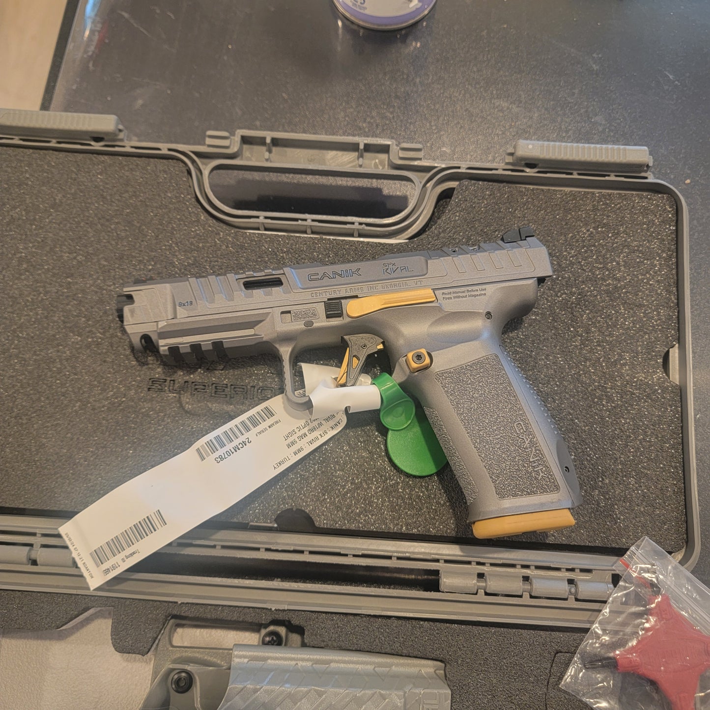 CANIK SFX RIVAL MECANIK m01 RED DOT FS 9MM 18RD 5" RIVAL GRAY GOLD ACCENTS