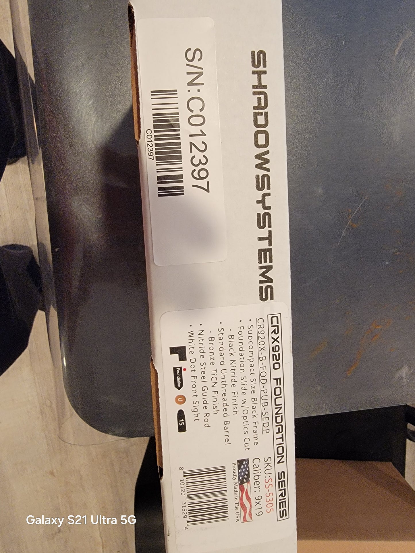 shadow systems ss-5012 cr920x FOUNDATION micro 9mm 15rd 3.41" black optics cut
