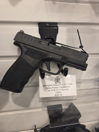 Springfield armory hellcat pro OSP 15/17 rd. 5 mags used